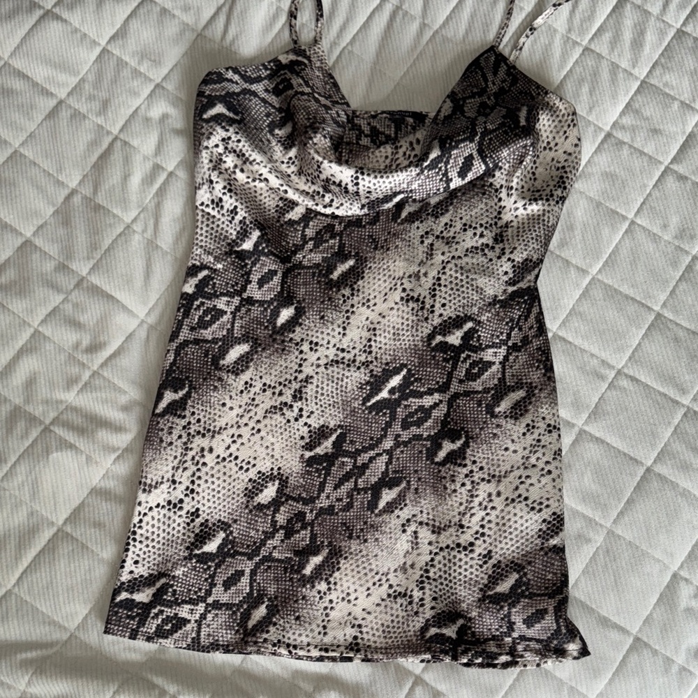 Snake Print Mini Dress